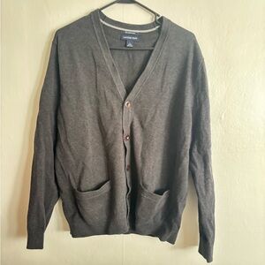 Lands' End Men's Dark Brown Cardigan